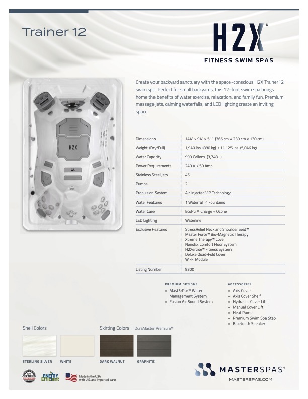Floor model, Demo or Refurbished & "Certified" Swim Spas.